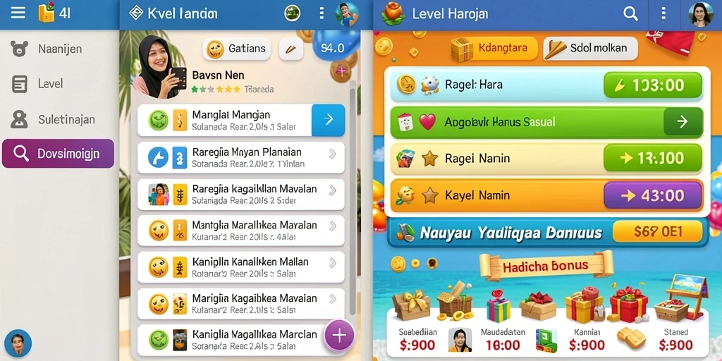 Sistem reward menarik yang memotivasi pemain.